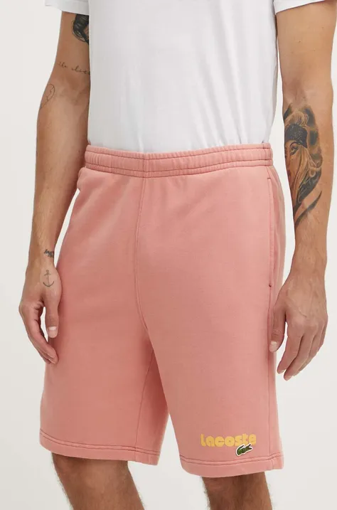 Bombažne kratke hlače Lacoste bordo barva