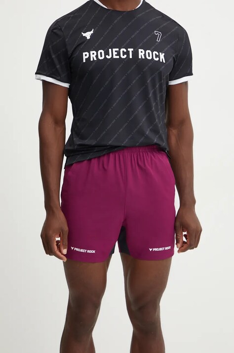Σορτς προπόνησης Under Armour Project Rock χρώμα: μοβ