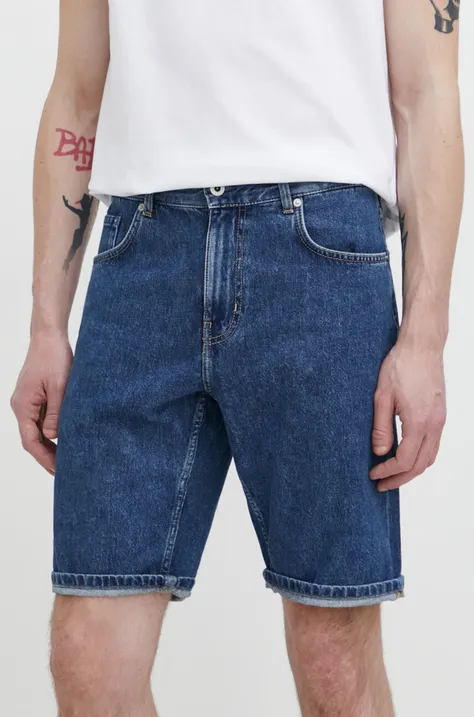 Дънков къс панталон Karl Lagerfeld Jeans в тъмносиньо