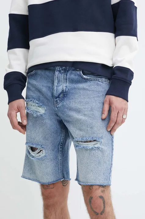 Дънков къс панталон Karl Lagerfeld Jeans в синьо