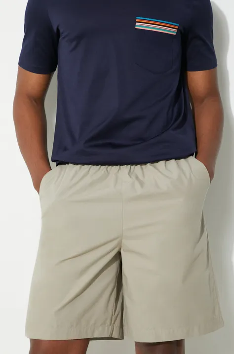Pamučne kratke hlače Fred Perry Wide Leg Poplin Shorts boja: bež, S7173.U54