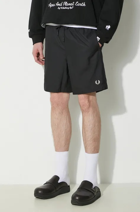 Fred Perry swim shorts Classic Swimshort men's black color S8508.253