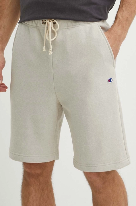 Champion shorts men's beige color 219636