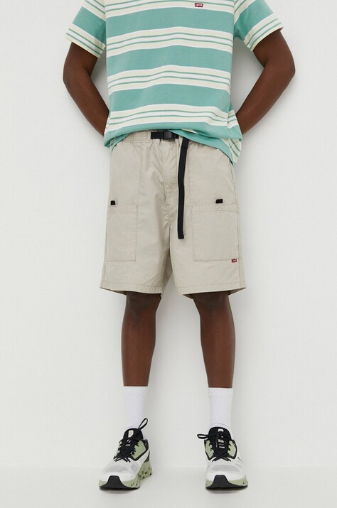 Levi's pantaloni scurti din bumbac culoarea bej