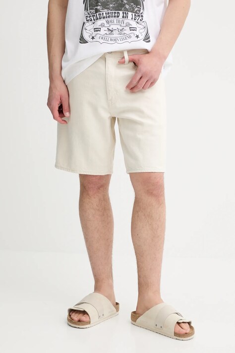 Levi's pantaloni scurți jeans culoarea bej, A8461