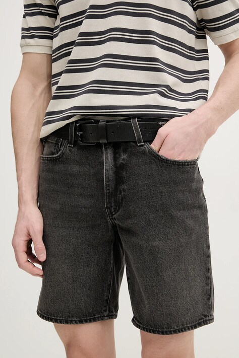 Levi's pantaloni scurți jeans culoarea gri, A8461