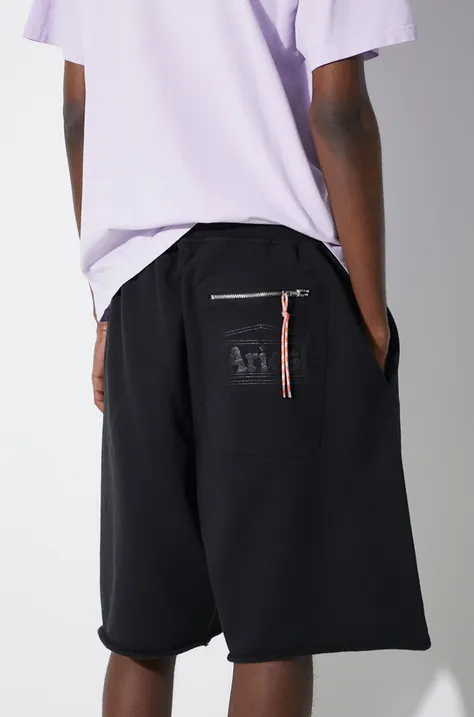 Памучен къс панталон Aries Premium Temple Sweatshort в черно SUAR33000