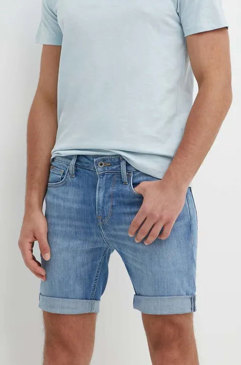 Džínové šortky Pepe Jeans SLIM SHORT pánské, PM801080MN8