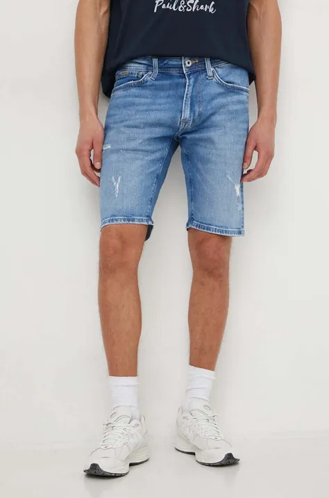 Rifľové krátke nohavice Pepe Jeans TAPER SHORT pánske, PM801084RH7