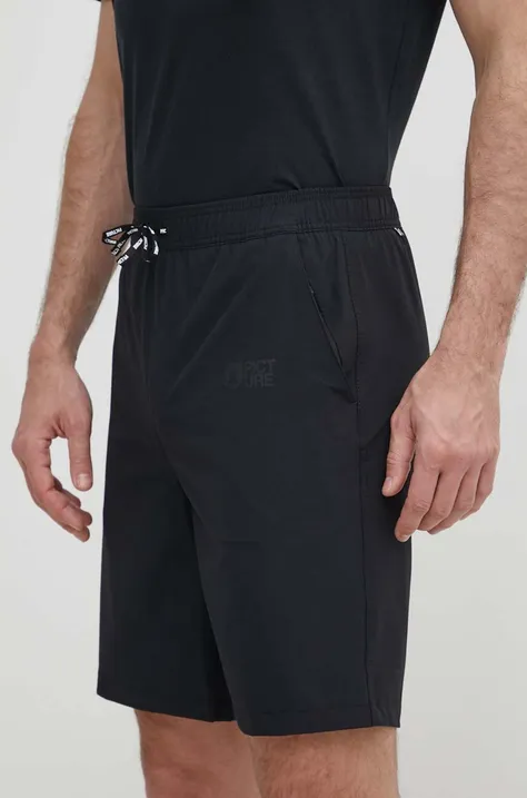 Pohodne kratke hlače Picture Lenu Stretch črna barva, MSH099