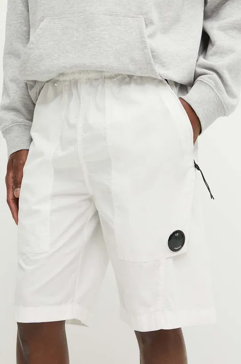 Pamučne kratke hlače C.P. Company Rip-Stop boja: bijela, 16CMBE291A006272G