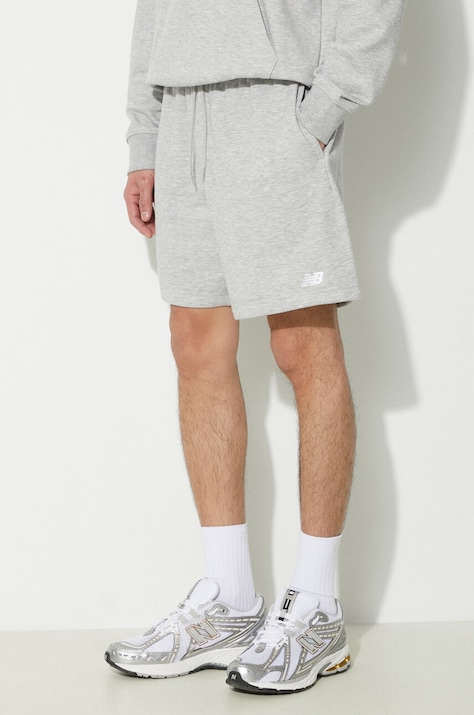 Kraťasy New Balance Sport Essentials pánské, šedá barva, melanžové, MS41520AG