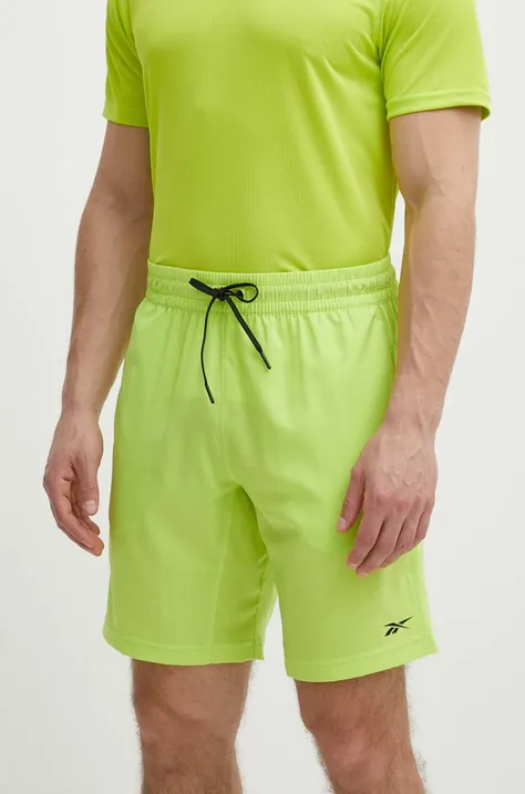 Reebok pantaloni scurți de antrenament Workout Ready culoarea galben, 100076411