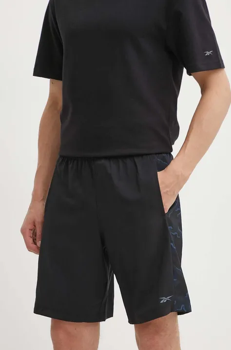 Kratke hlače za vadbo Reebok Motion Camo črna barva, 100076394