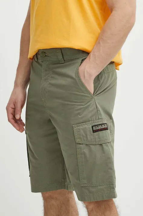 Napapijri cotton shorts N-Maranon Cargo green color NP0A4H1RGAE1