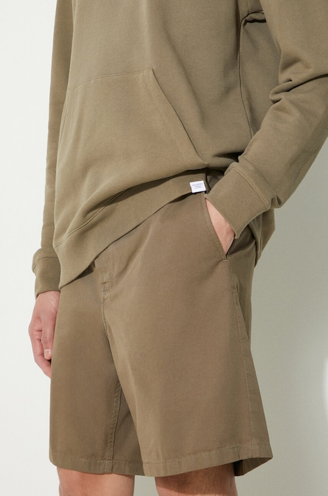 Bombažne kratke hlače Norse Projects Aros Regular Organic zelena barva, N35.0597.8076
