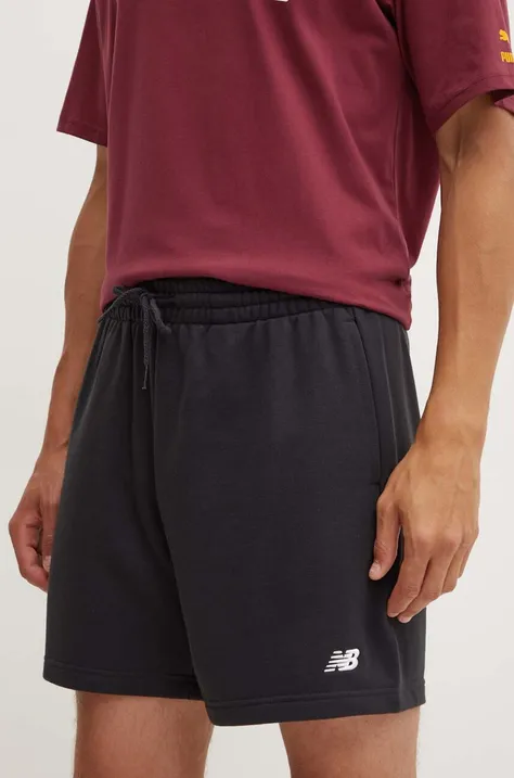 Kratke hlače New Balance French Terry moške, črna barva, MS41520BK