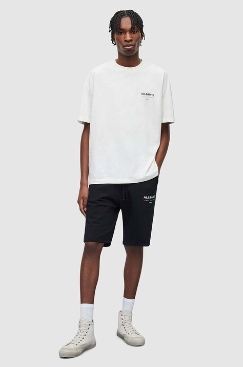 Bavlněné šortky AllSaints UNDERGROUND SWEATSHO černá barva, MG256Y