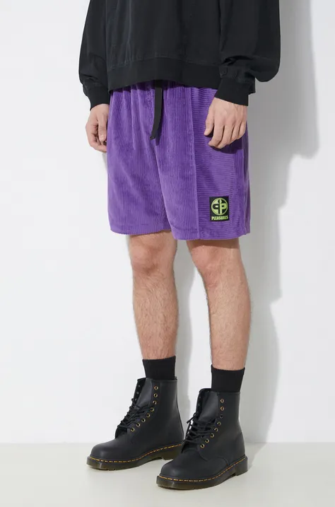 Štruksové šortky PLEASURES Flip Corduroy Shorts fialová farba, P24SP020.PURPLE