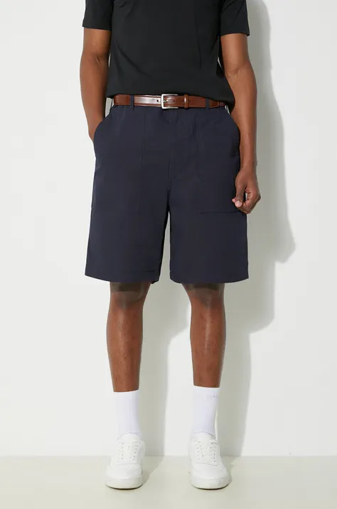 Engineered Garments pantaloncini in cotone Fatigue Short colore blu navy OR271.CT114