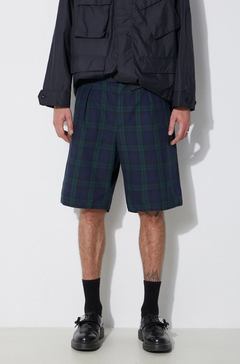 Engineered Garments pantaloni scurti din in Sunset culoarea albastru marin, OR268.ZT193