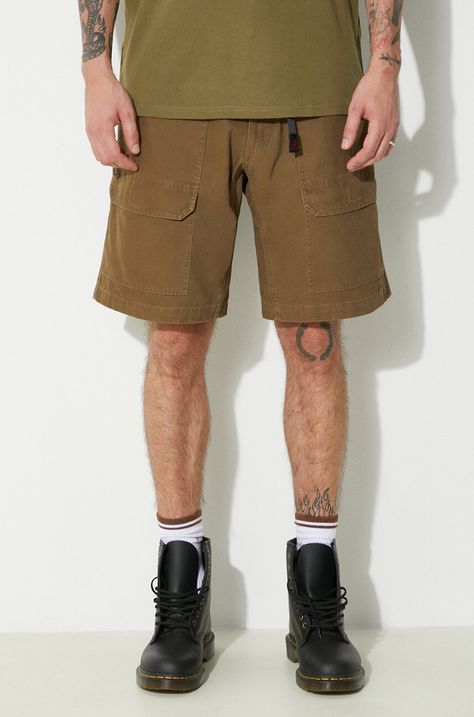 Bavlnené šortky Gramicci Canvas Eqt Short zelená farba, G4SM.P005