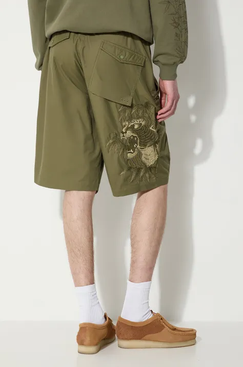 Kratke hlače Maharishi Maha Tiger Loose Snoshorts za muškarce, boja: zelena, 5099.OLIVE