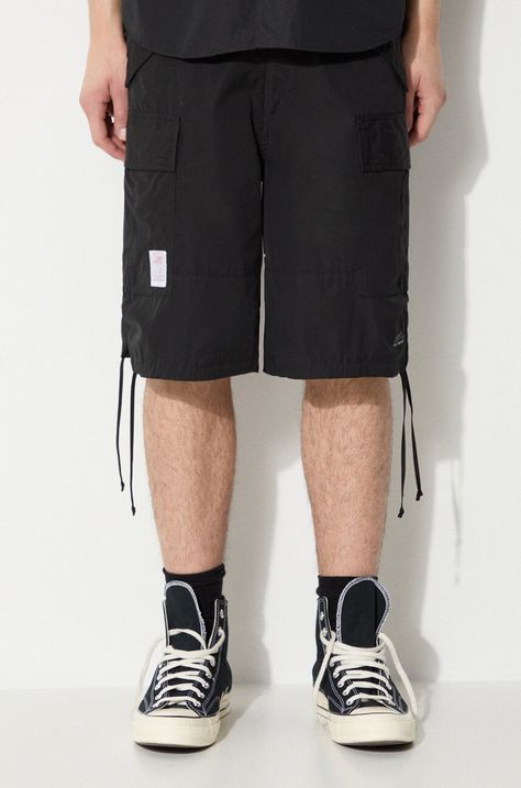 Undercover pantaloni scurti din bumbac culoarea negru, UC1D4513