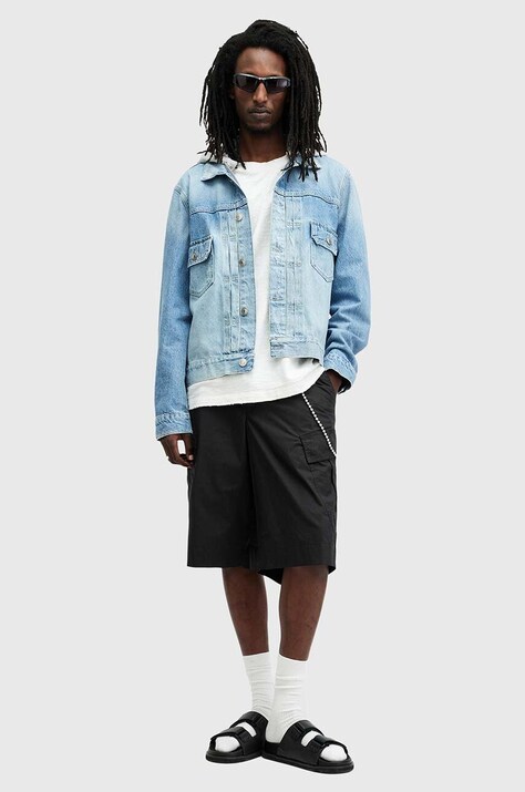 Βαμβακερό σορτσάκι AllSaints ARDY χρώμα: μαύρο, M026TA