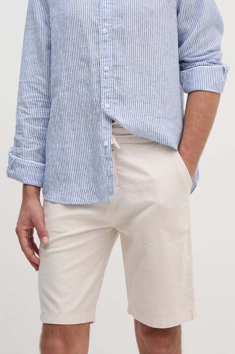Guess pantaloni scurți din amestec de in culoarea bej, M4GD02 WFBXA