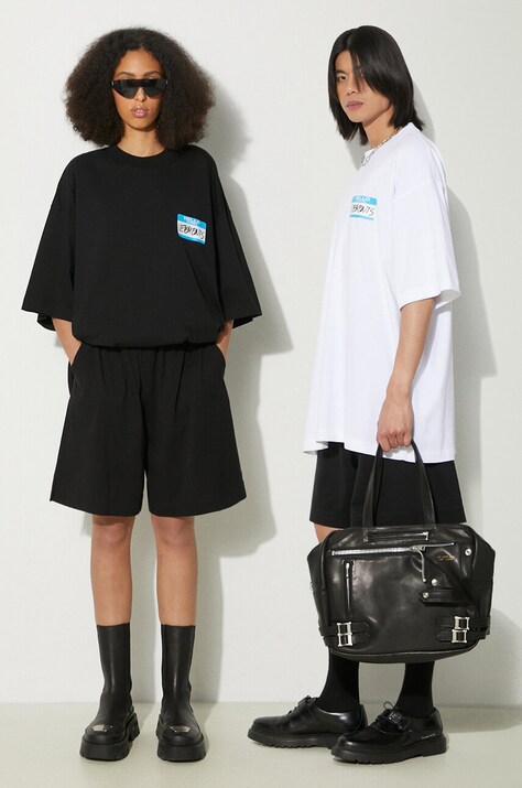 Хлопковые шорты VETEMENTS Jersey Shorts цвет чёрный однотонные UE64SS700B