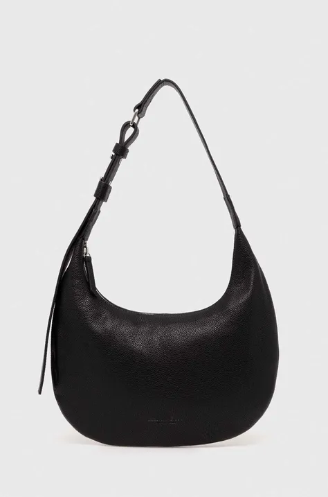 Usnjena torbica Marc O'Polo črna barva