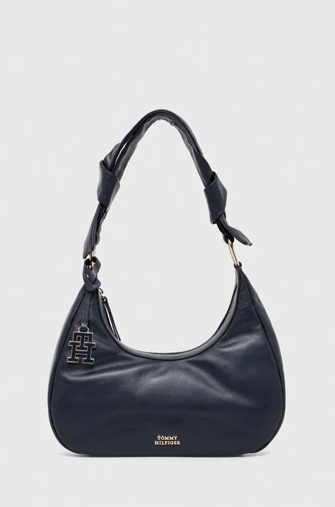 Tommy Hilfiger borsa a mano in pelle colore blu navy