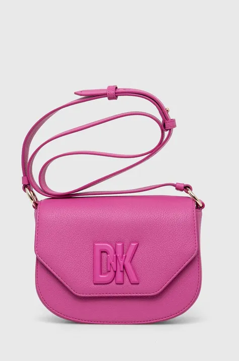 Usnjena torbica Dkny roza barva