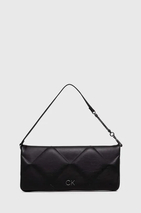 Listová kabelka Calvin Klein čierna farba