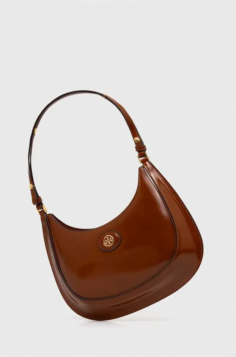 Шкіряна сумочка Tory Burch колір коричневий