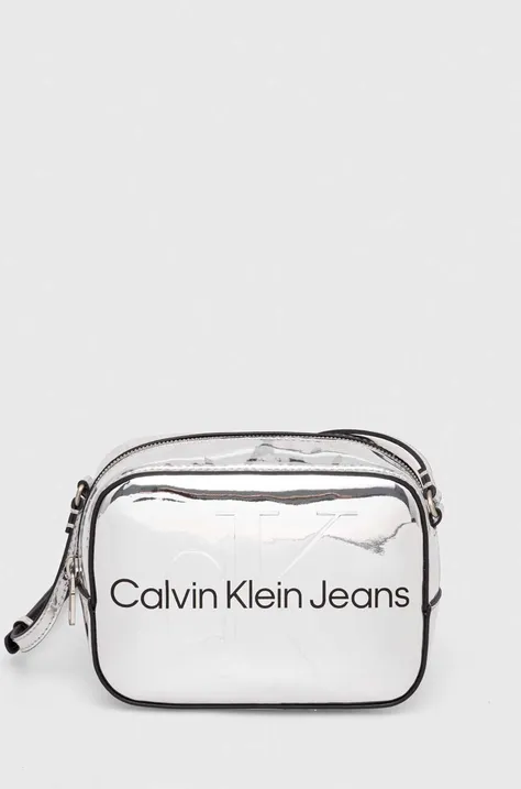 Τσάντα Calvin Klein Jeans χρώμα: ασημί