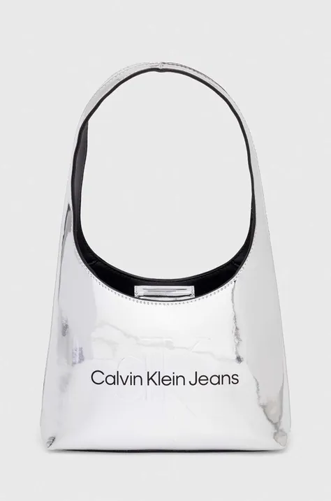 Kabelka Calvin Klein Jeans strieborná farba,K60K611860