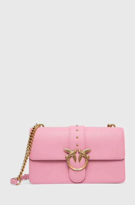 Usnjena torbica Pinko roza barva, 100053 A0F1