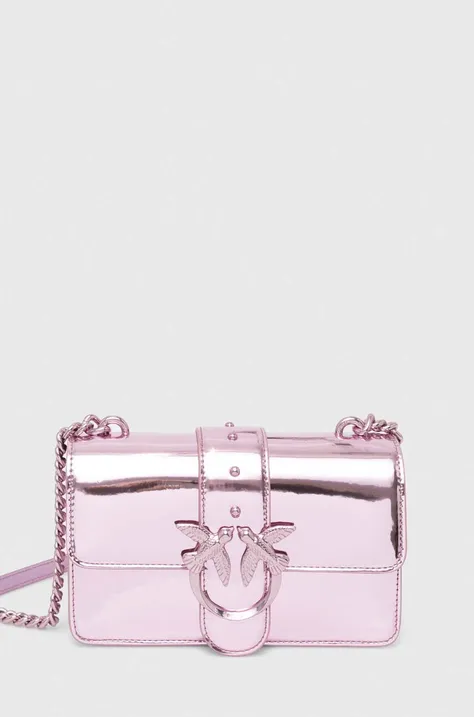 Usnjena torbica Pinko roza barva, 100059 A1JD