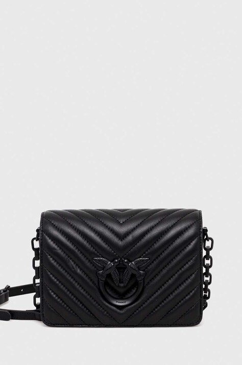 Pinko poseta de piele culoarea negru, 100067 A0VM