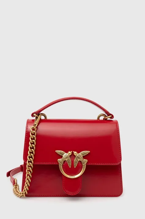 Kožená kabelka Pinko červená farba, 100071.A1EN