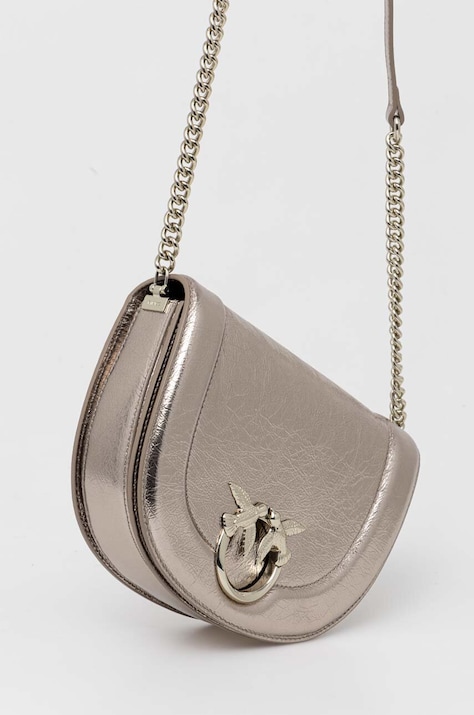 Кожаная сумочка Pinko цвет серебрянный 101510 A1JG