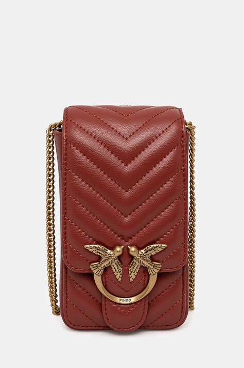 Кожаная сумочка Pinko цвет бежевый 102739 A0GK