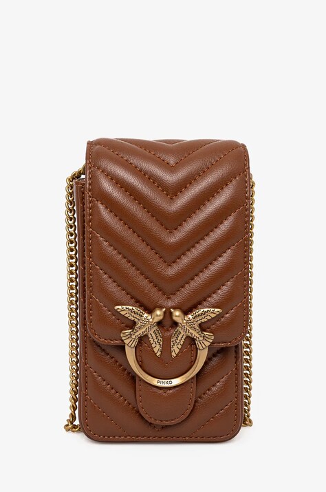 Шкіряна сумочка Pinko колір бежевий 102739 A0GK