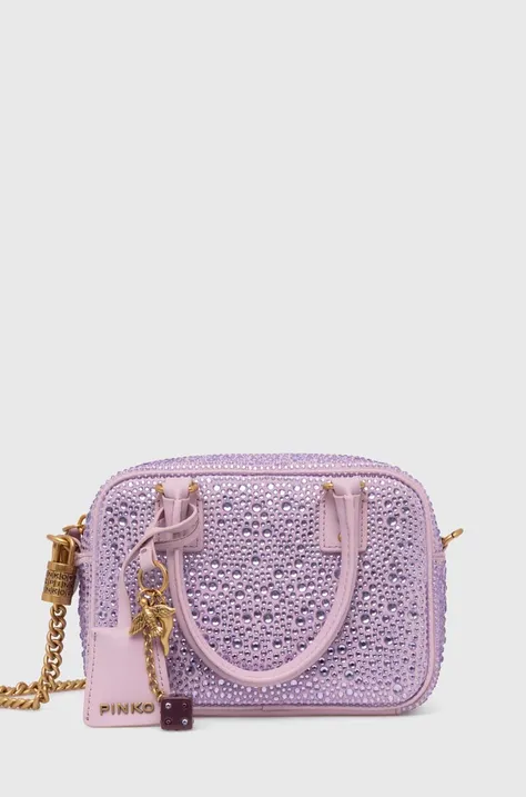 Semišová kabelka Pinko fialová farba, 102791 A1KO