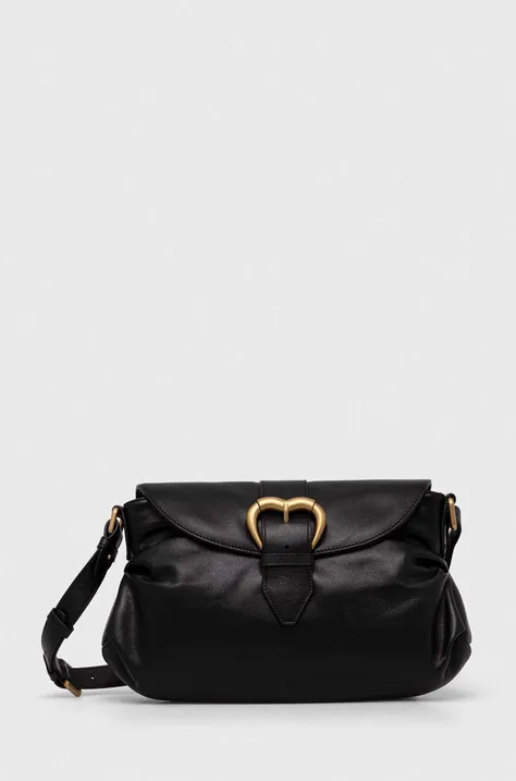 Δερμάτινη τσάντα Pinko χρώμα: μαύρο, 102801 A1MI