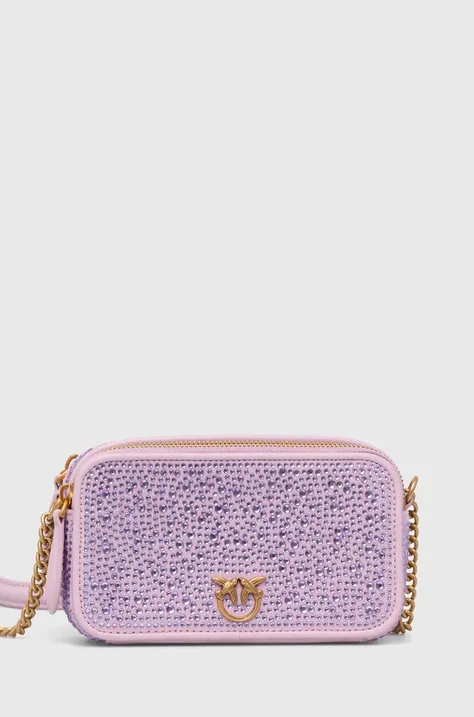 Замшевая сумочка Pinko цвет фиолетовый