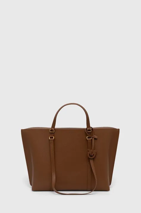 Шкіряна сумочка Pinko колір коричневий
