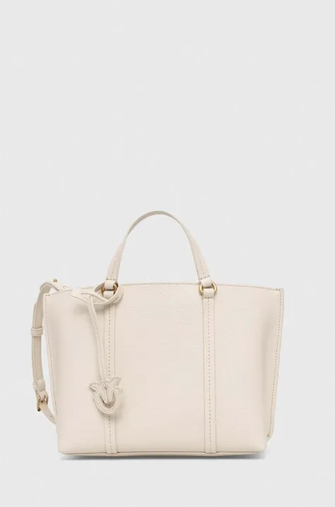 Usnjena torbica Pinko bela barva